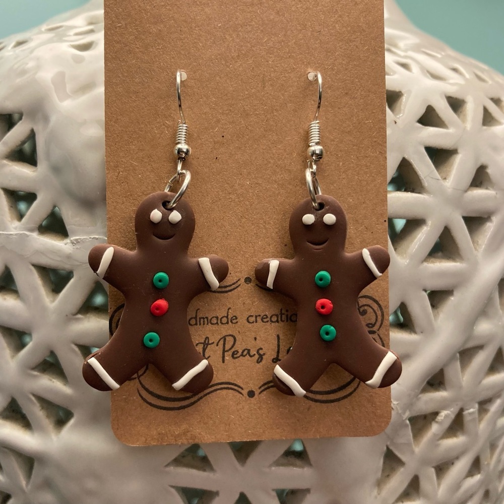 Gingerbread Christmas Dangle Earrings